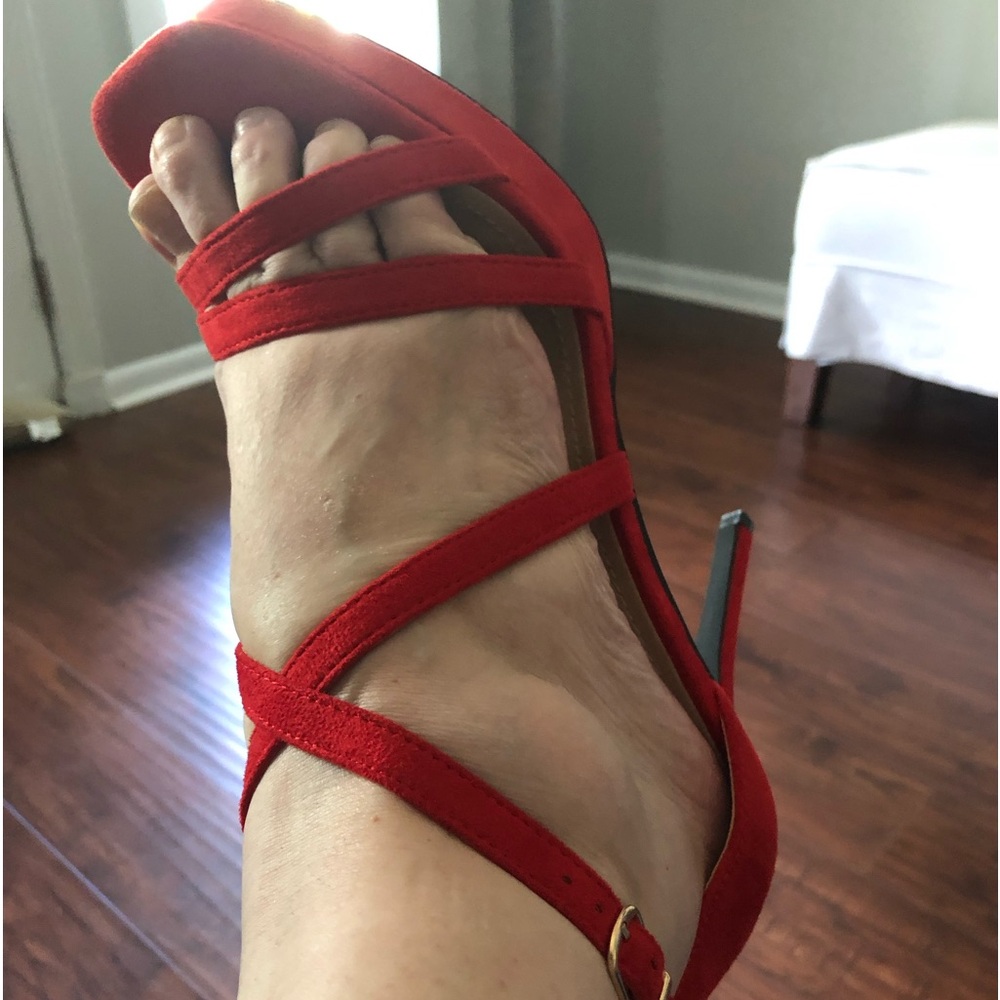 Red Suede heels new